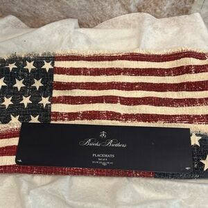 Brooks Brothers American Flag Placemats  Red, White, and Blue 4th of July